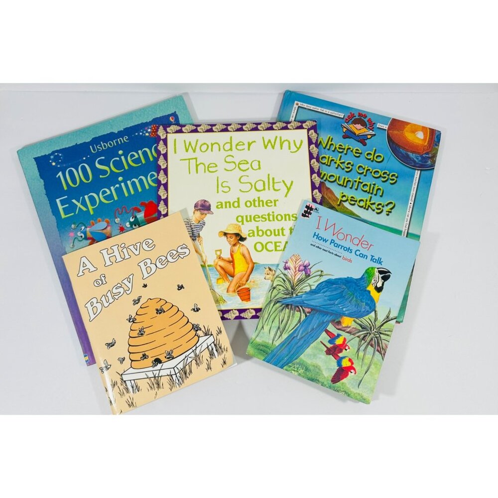Childrens Educational Books Lot Of 5 Featuring Science Experiments Nature & Anim